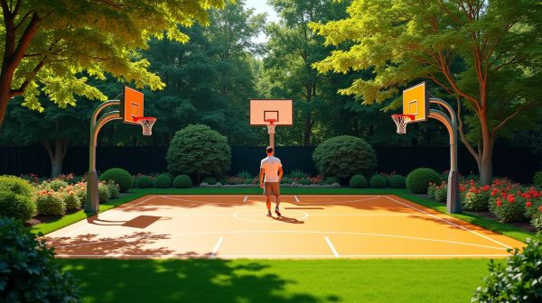 Installer un terrain de basket personnalisé: votre jardin en maillot